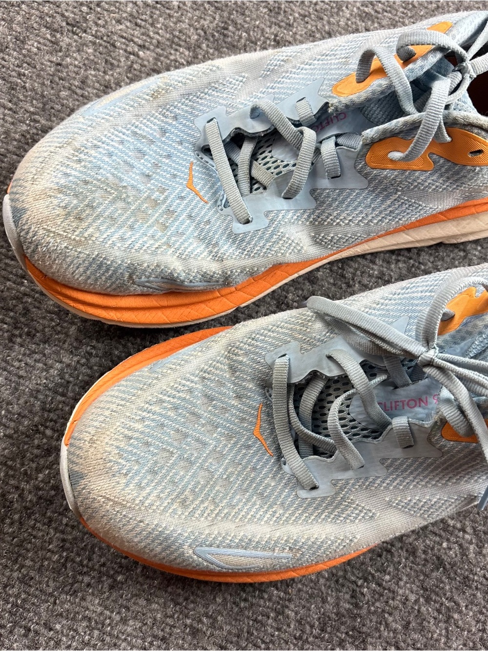 HOKA Women’s Clifton 9 Running Shoes Blue/Orange size: 11 - Picture 2 of 10